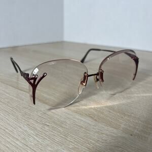 Marchon 971-BN Marcolin Eyeglasses Oversized Rimless Red Frame READ DESC
